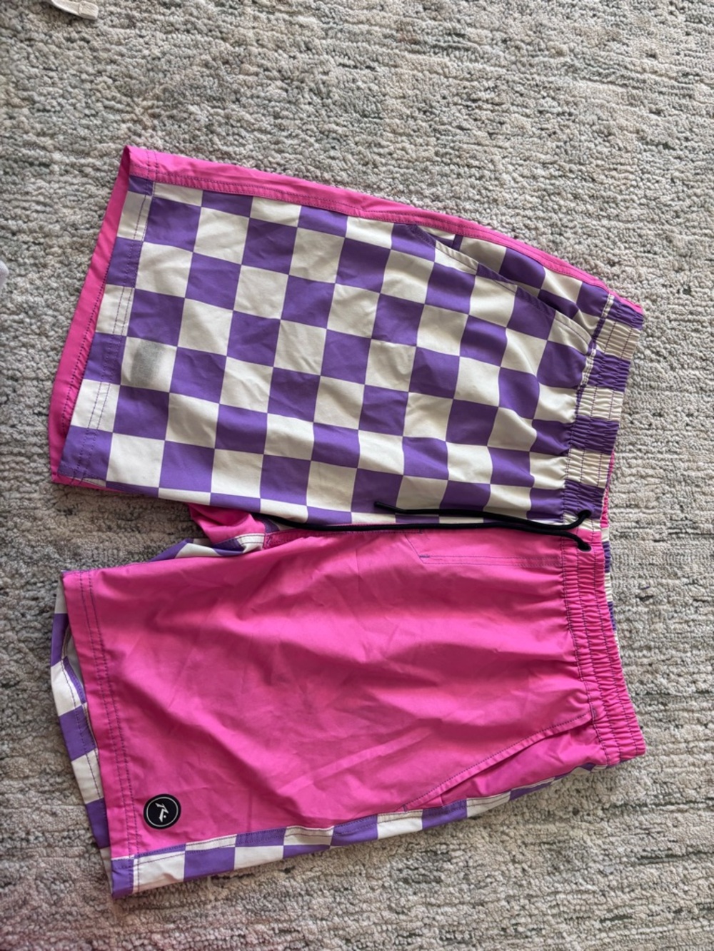 Rusty Purple and Pink Checkerboard Men’s Swim Trunks
